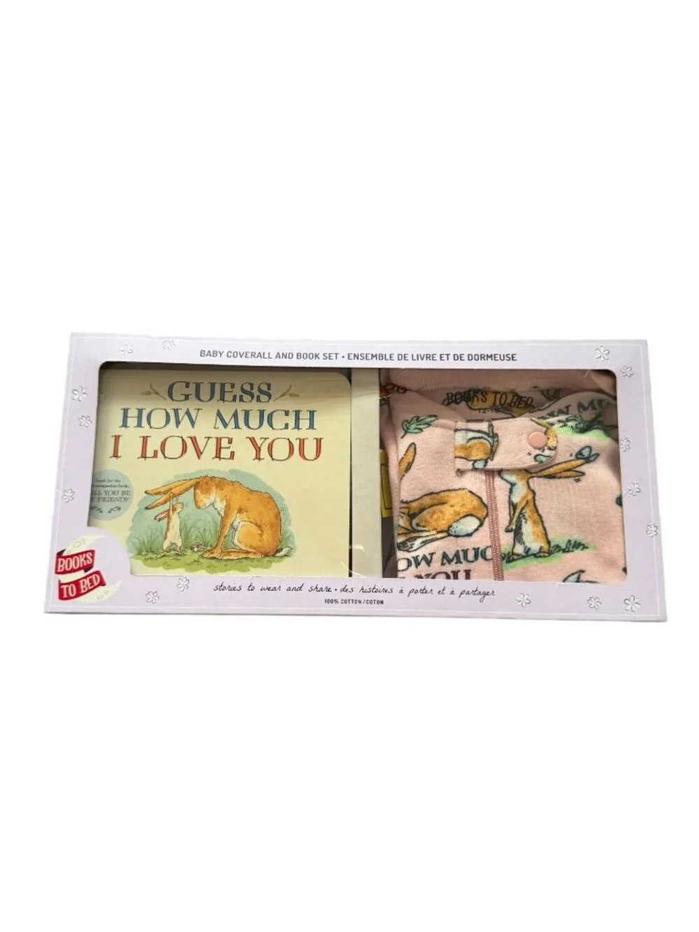 BOOKS TO BED Girls Guess Who Much I Love You Book & PJ Set Sz 12-18 M NEW NIB